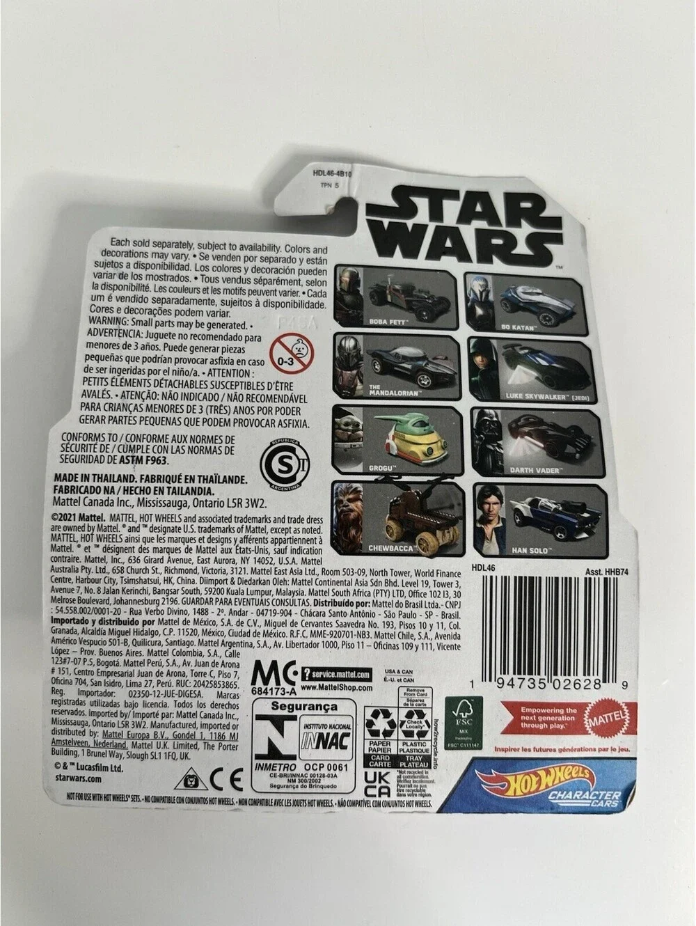 NEW Mattel HDL46 Hot Wheels Star Wars BO KATAN DieCast 1:64 Character Car